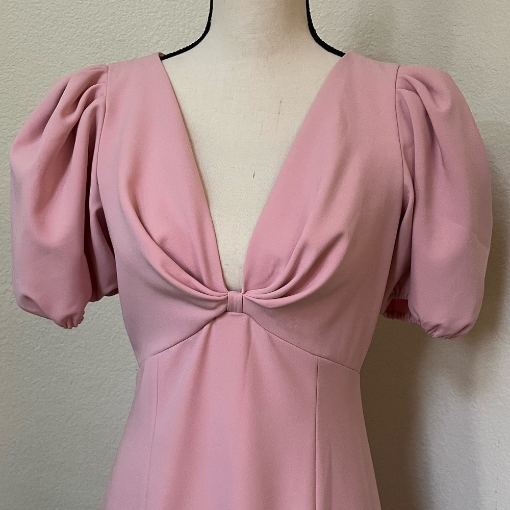 NWT SACHIN + BABI | Pink Layla Midi Dress w Puff Sleeve and Mermaid Hem | Size 4 - Picture 5 of 16